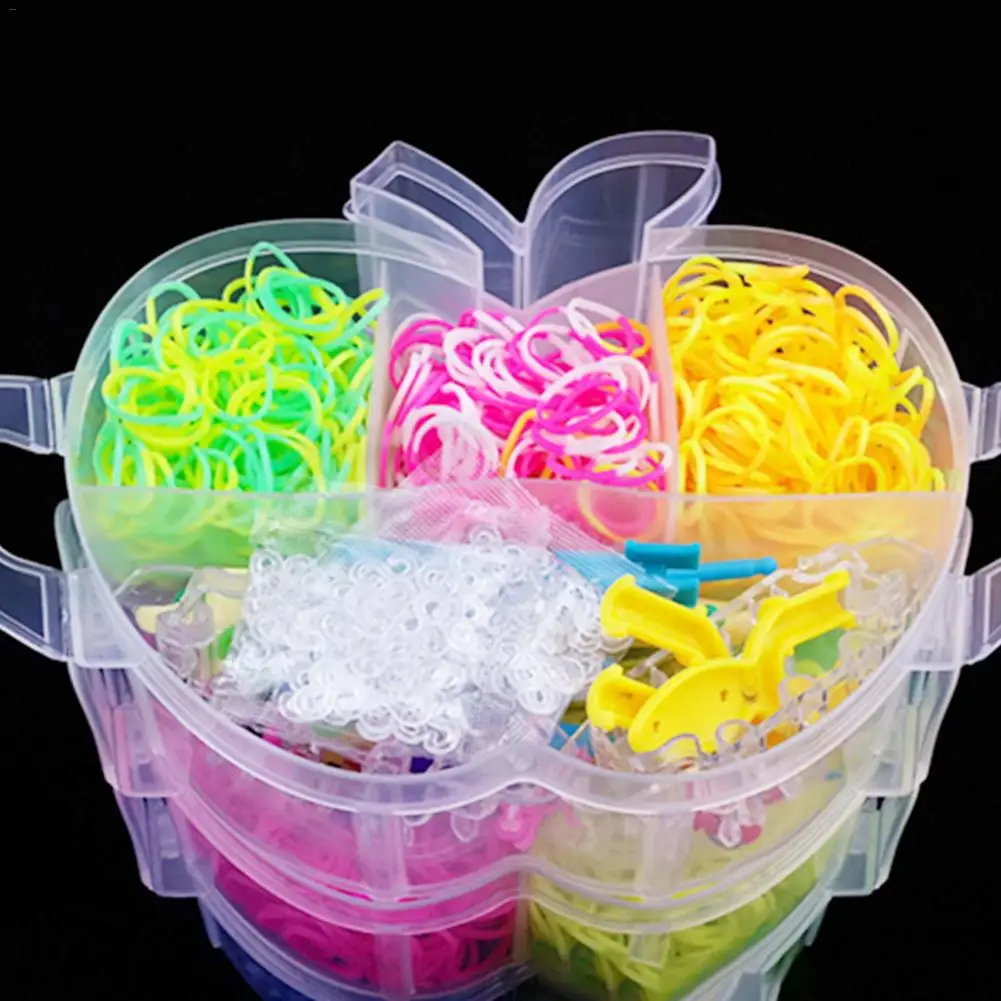 4000 шт красочные резиновые ткацкие ленты плетение эластичный сделать браслет инструмент DIY набор коробка подарок для девочек детские игрушки для детей 8 10 лет