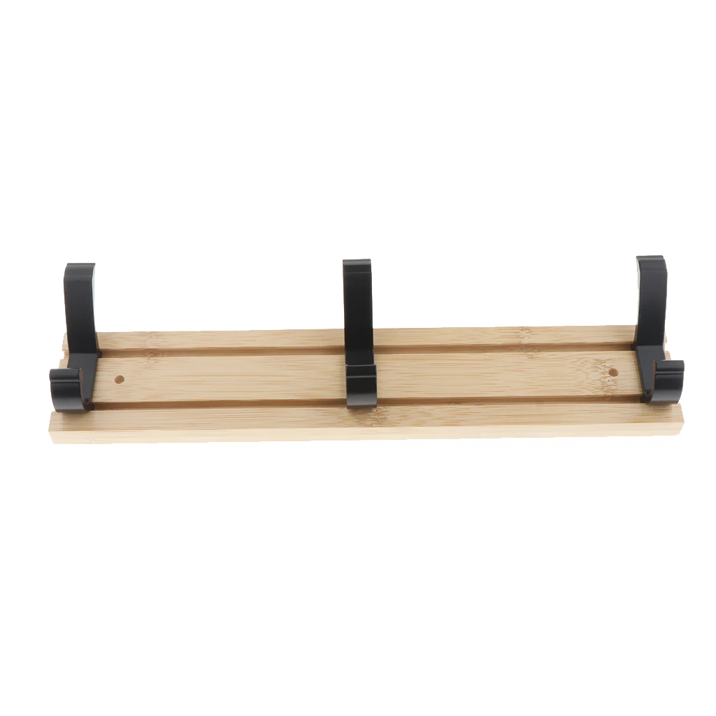 3 Types Bamboo Coat Hook Rack Rail Hooks Wall Mounted Hanger for Towel Key Cloth Bag | Дом и сад