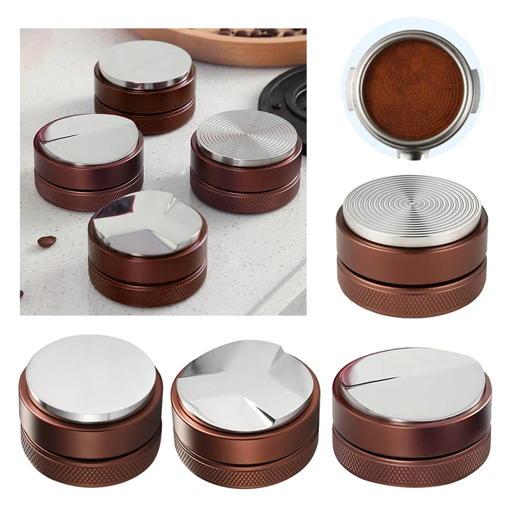 Coffee Distributor 2 in 1 Espresso Coffee Tamper Adjustable Tamper Corner for Coffee Making Tools