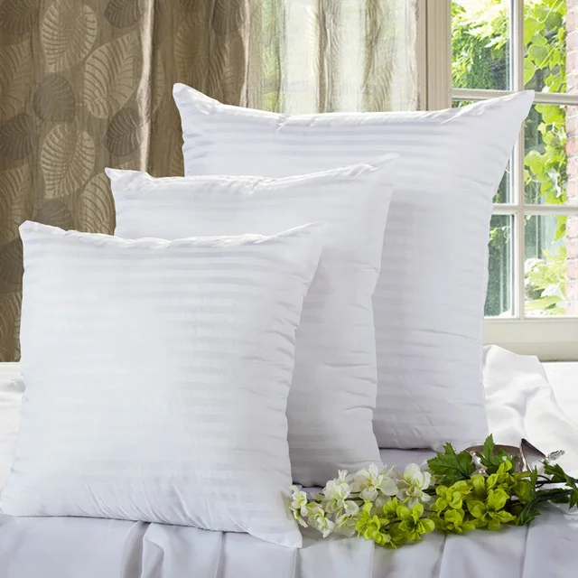 WHITE TONGDI Pillow Inner White Soft Elastic Air Permeability Natural Pattern Filled Plush Light Antibacterial Fluffy For Home Hotel - Color: WHITE