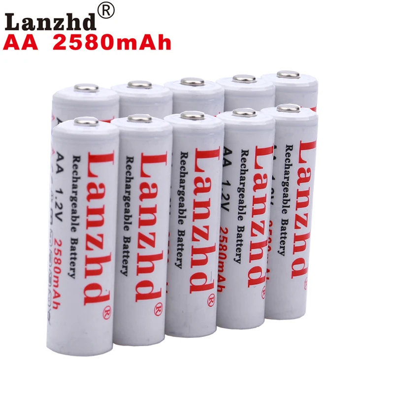 

10PCS 1.2V rechargeable AA batteries AA 1.2 V battery AA 2580mAh 1.2 V NI-MH For flashlight toy preheated batteries AA