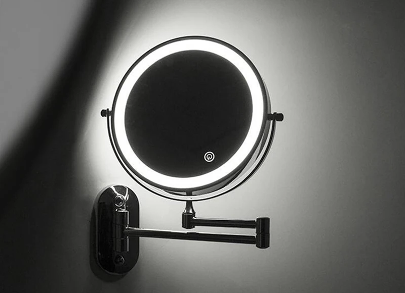 8 inch Wall Mounted Led Makeup Mirror 10X Magnifying Touch Bright Adjustable Bathroom Wall Mirrors Double Sided Vanity Mirror 00