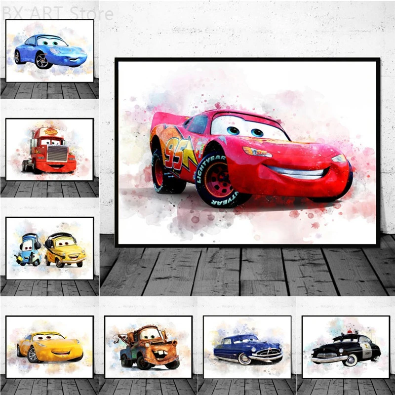 Disney Cartoon Pixar Cars Canvas Painting Anime Posters Prints ...