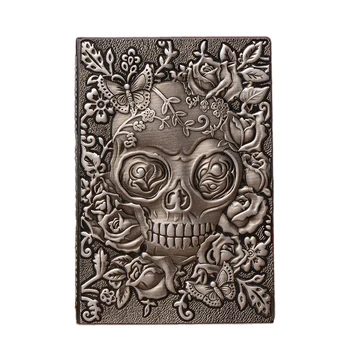 

Halloween Gift A5 Daily Business DIY Diary PU Leather Note Book Sketchbook Office Embossed Skull Stationery Journals Writing