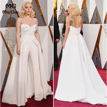 Комбинезон красный ковер платье Вечерние платья Длинные развертки поезд женские вечернее платье атласное платье выпускного вечера под заказ