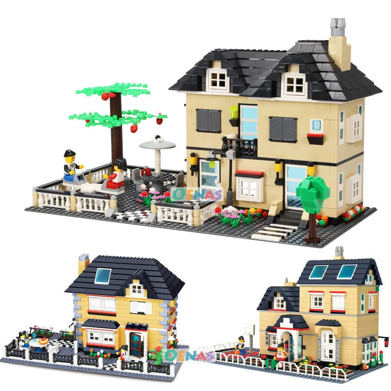 

Vanger is compatible with Legoinglys villa building small particle DIY assembled building block toys 34051-34053