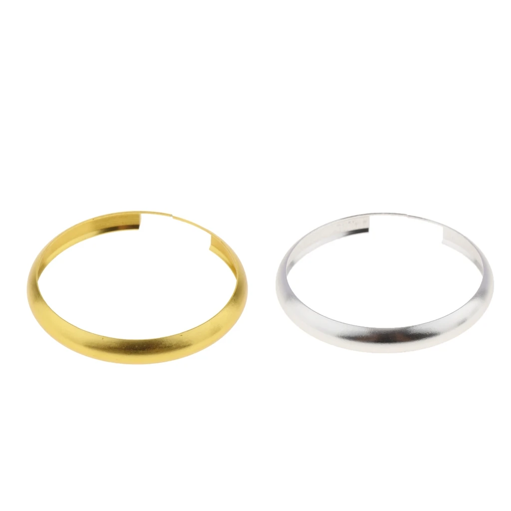 2 Pieces Alumnium Smart Key Fob Ring Trim Cover Protector for Mini Cooper R55 R56 R57 R58 R59 R60 - Gold & Silver