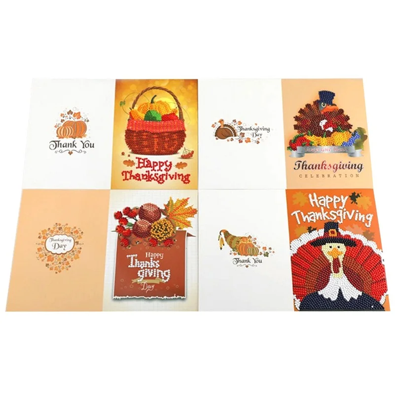 4pcs 8/6/4 шт. 5D DIY алмазная живопись рождественские поздравительные открытки на день рождения рождественские открытки на крафт-бумаге подарок для детей - Цвет: 4pcs