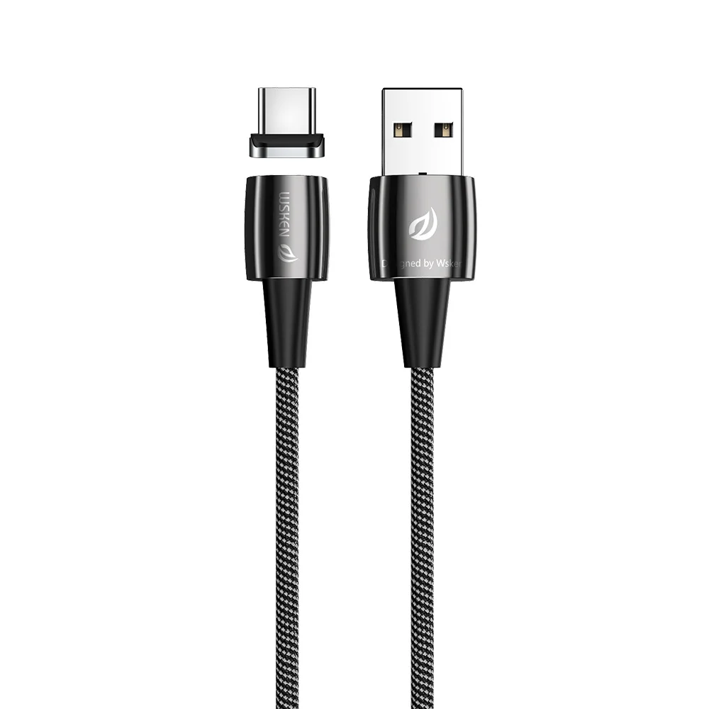 1m Type-C WSKEN Магнитный usb-кабель для быстрой зарядки Micro USB/type C кабель для магнитного зарядного устройства для зарядки данных кабель для мобильного телефона type-C - Цвет: 1m Type-C