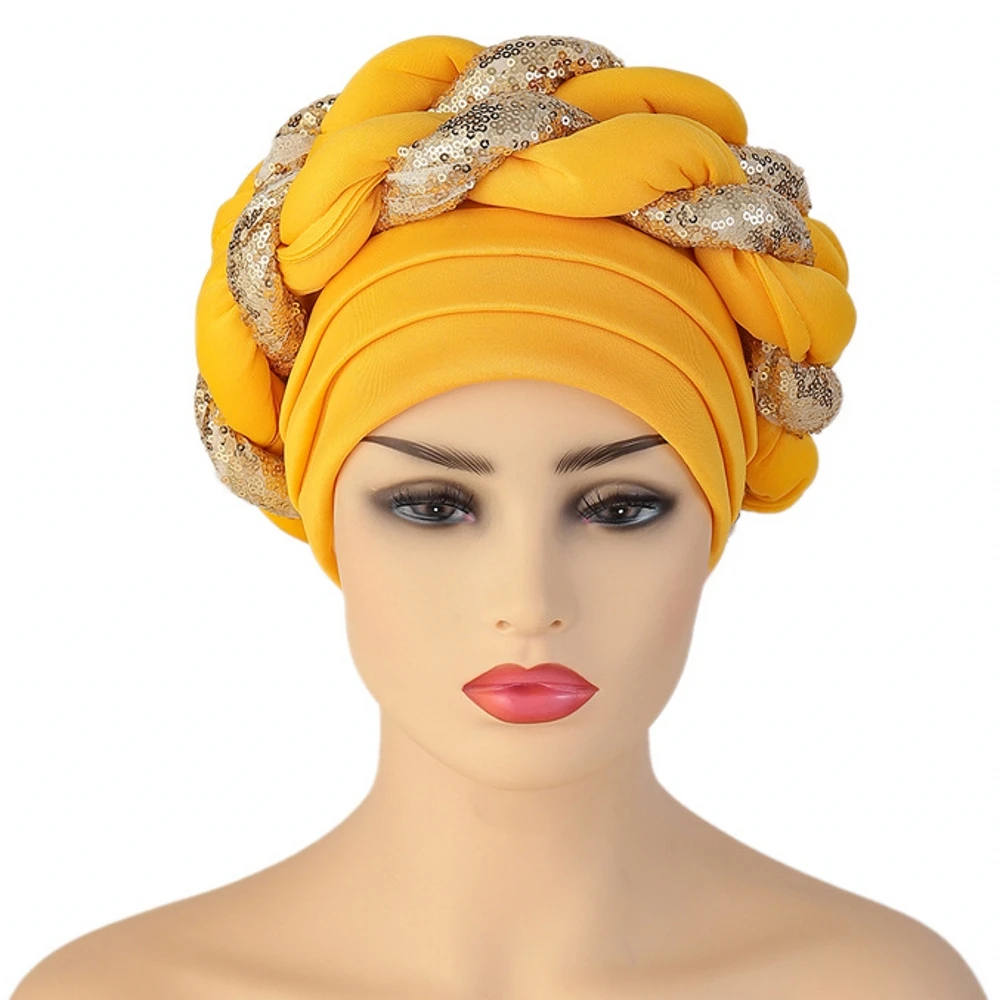 african fashion designers African Headtie Latest Aso Oke Auto Gele Headtie Already African Cap Nigerian Wedding Gele Women Braid Turbans Ladies Head Wraps african outfits for ladies