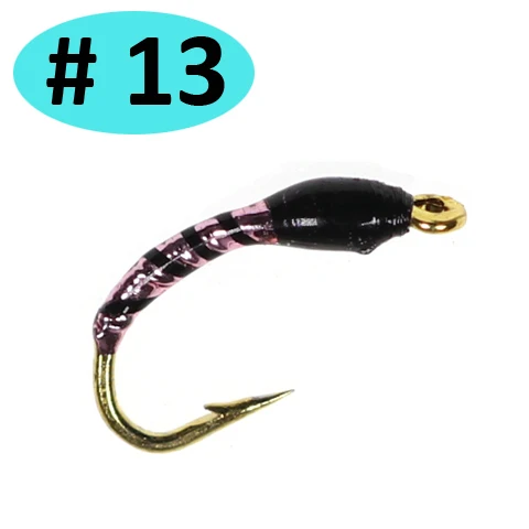 Color 13 ICERIO 8 шт. Midges Buzzer Nymphs мухи форели рыболовные приманки - Цвет: Color 13