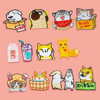 

New Kawaii Dog Cat Rabbit Animals Embroidery Patch Iron on Clothes Patches for Clothing DIY Badges Stickers Appliques Wholesale