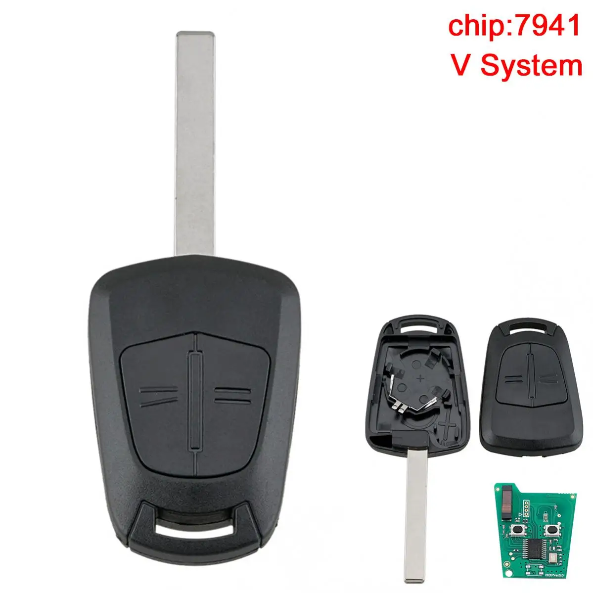 

433MHz Keyless Remote Car Key Fob with ID47 PCF7941 Chip Fit for Opel/Vauxhall Astra H 2004-2009 Zafira B 2005 - 2013 V System