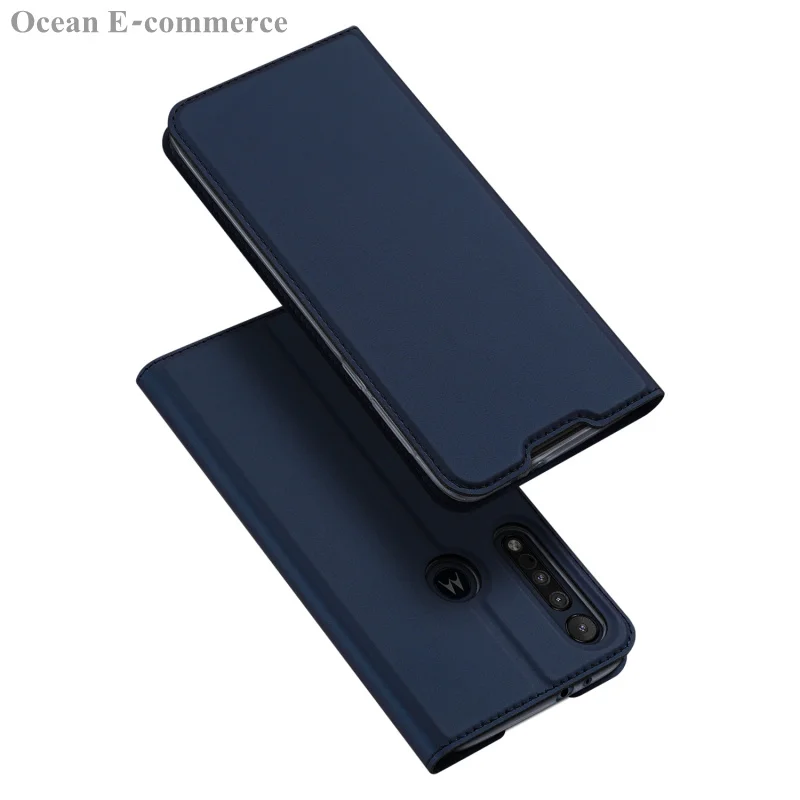 DUX DUCIS кожаный чехол для Motorola One Macro, роскошный тонкий флип-чехол с отделением для карт, чехол для Motorola Moto G8 Plus/Play - Цвет: Синий