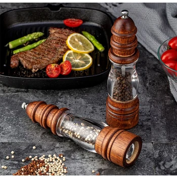 

Grinder Wooden Pot Manual Pepper Grinder Kitchen Pepper Mills Kitchen Gadgets Classic Wood Salt Pepper Mill Spice Herb Grinder