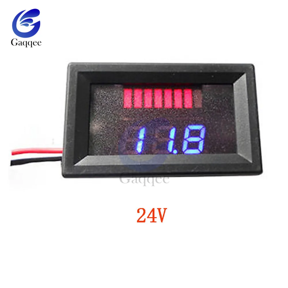 24V 12 V-48 VCar свинцово-кислотный Батарея Ёмкость тестер Индикатор уровня Батарея тестер литиевая измеритель емкости аккумулятора светодиодный тестер Дисплей - Цвет: 24V