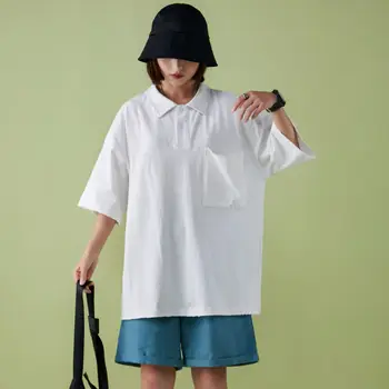 

Men's POLO shirt 2020 summer new slim solid color big pocket short sleeve POLO shirt loose leisure personality youth men's wear