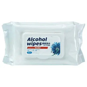 

50Pcs / pack portable 75% alcohol wet wipes antiseptic disinfection wipes sterilizing wipes household cleaning wipes for hands