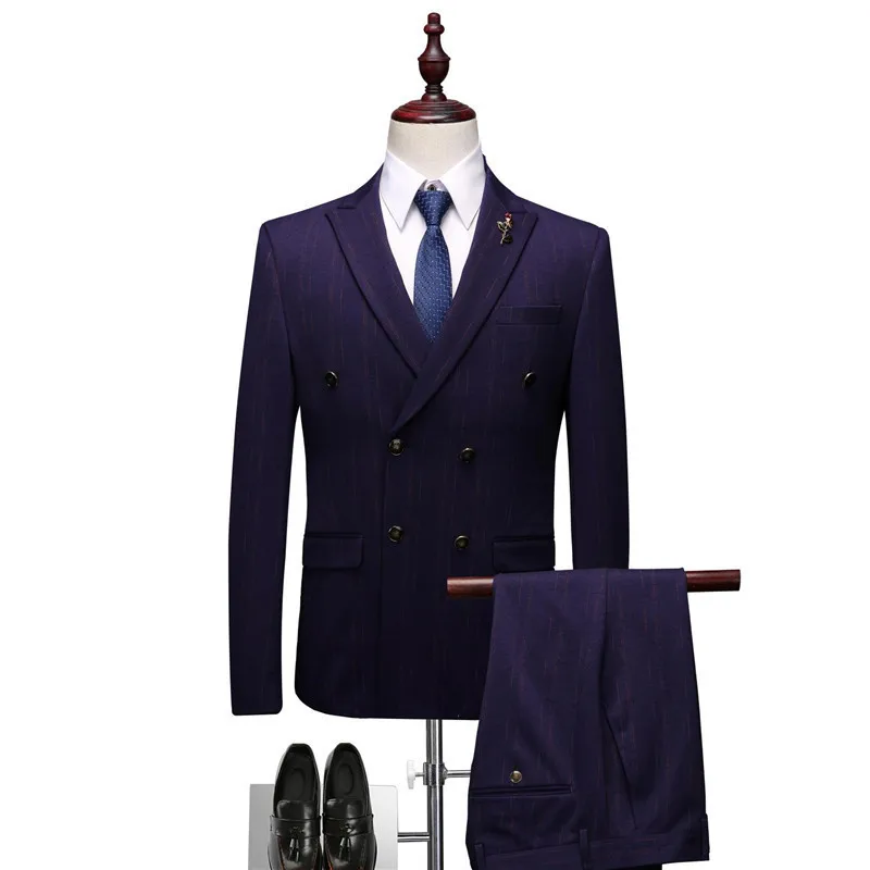 

Men's suit костюм мужской men's suit 3piece suit blazed with trousers and vestmens suit high fashion Slim double breasted suit