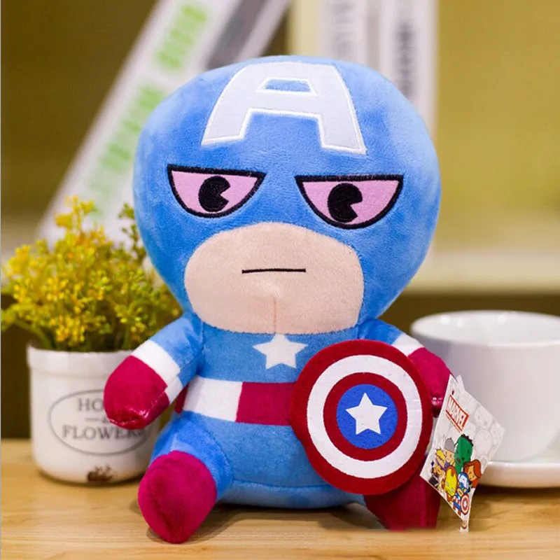 Коричневый Marvel Мстители 4 плюшевые игрушки супергерой плюшевые куклы Капитан Америка, Железный человек Человек-паук Тор плюшевые мягкие игрушки Человек-паук - Цвет: Коричневый