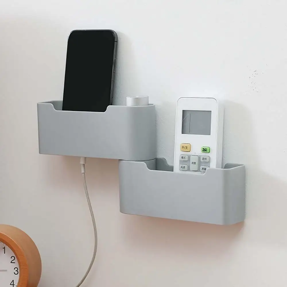 Wall Hanging Remote Controller Mobile Phone Bracket Storage Box No Hole Switch Suitable living room bedroom toilet #2d06 | Дом и сад