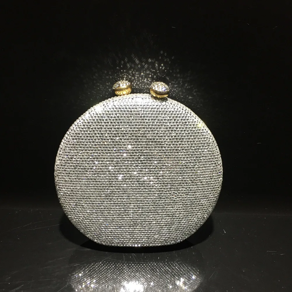 

Diamond Evening Bag Clutch Wedding Banquet Annual General Meeting Diamond Parcels Evening Gown Crystal Bag Chain Women's Round B