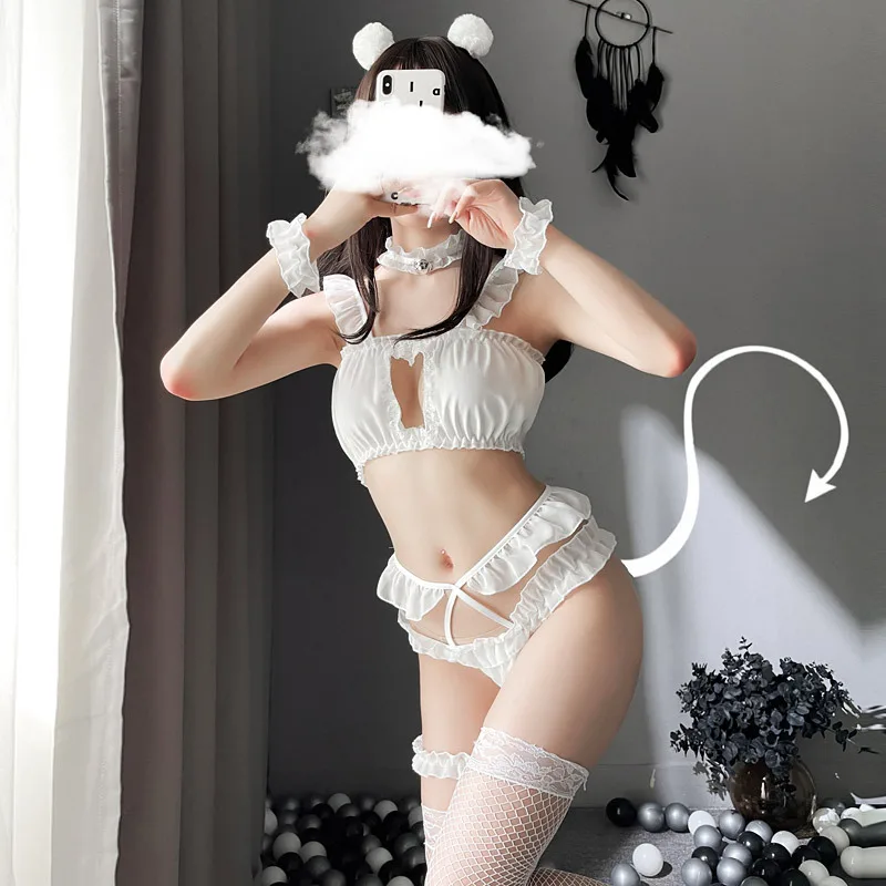 

Japanese Sexy Cat Costume for Women Girls Kawaii Anime Cosplay Lingerie Cute Underwear Sets Roleplay Erotic Outfit White Black
