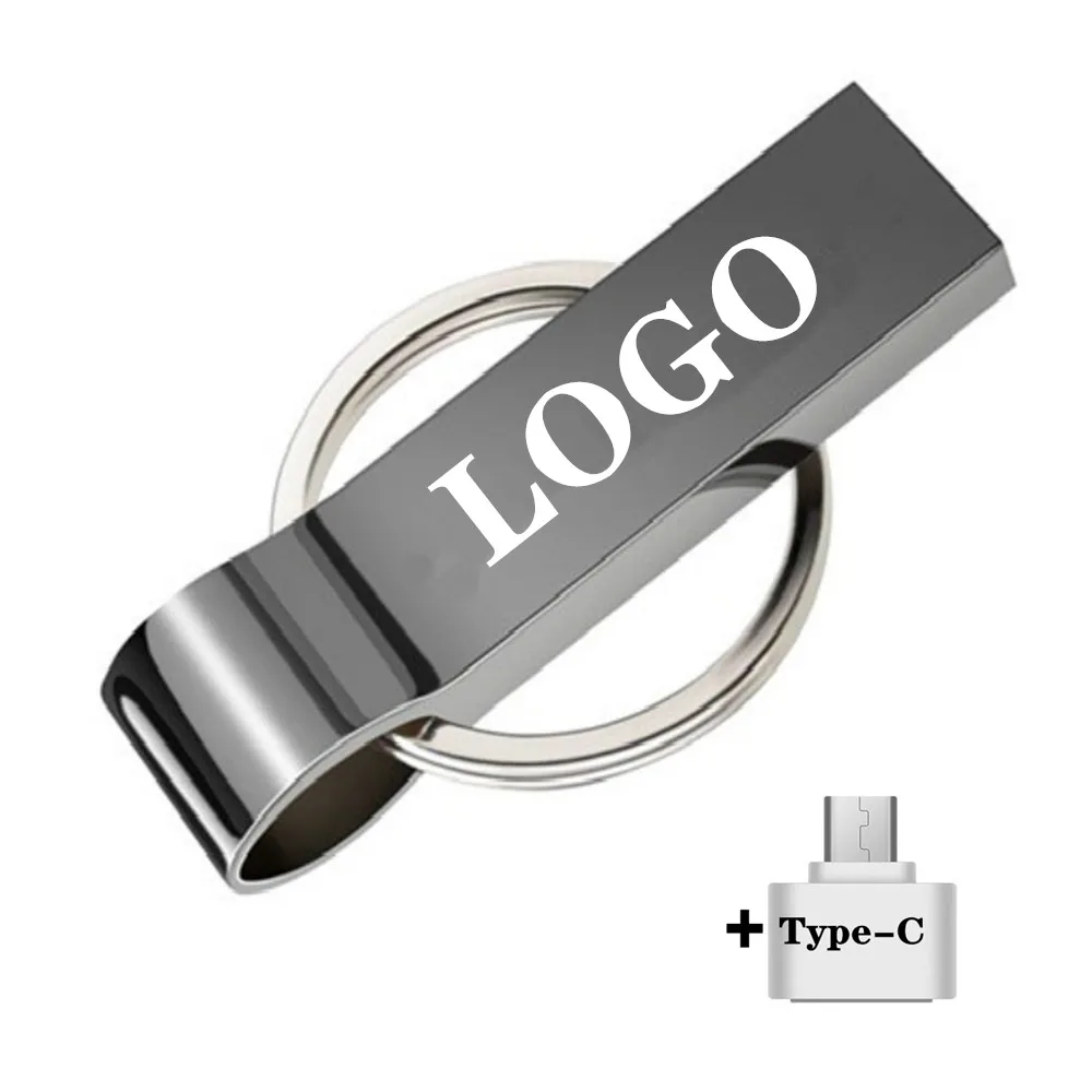 Usb флеш накопитель металлический водонепроницаемый с интерфейсом Type C 2 0 32 16 8 4 ГБ