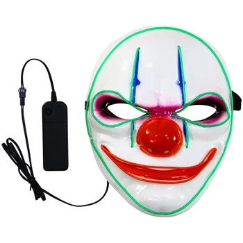 

HOT LED Luminous Mask Full Face Clown Masks for Halloween Payday Nightclub Props NDS