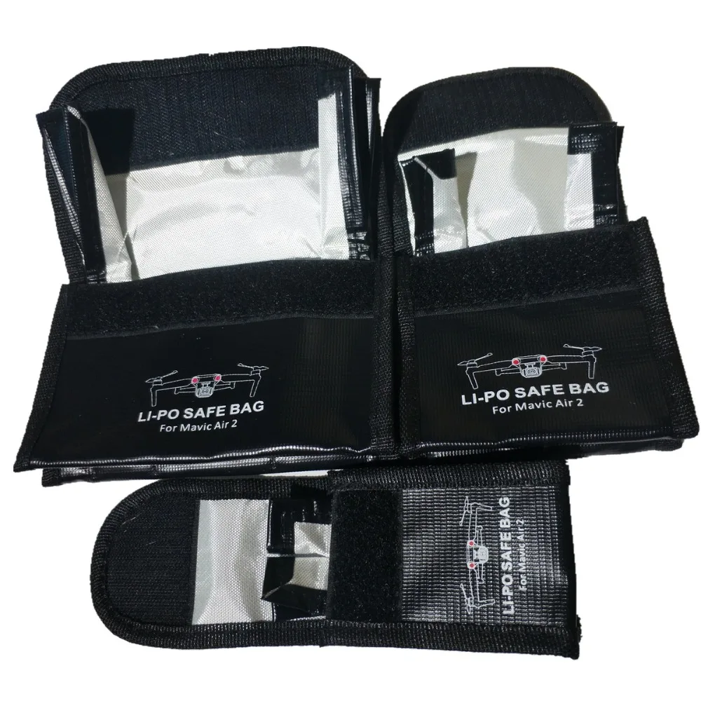 Bolsas de seguridad a prueba de radiación para DJI Mavic Air 2 Batería Lipo incombustible Contenedor