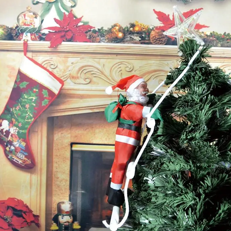 Christmas Pendant Santa Claus Hanging Doll Ladder Rope Climbing New Year Tree Decoration Christmas Tree Hanging Decor 3Size