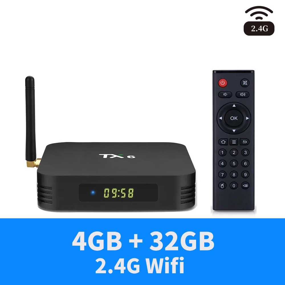 4GB 32GB Android 9,0 TX6 tv Box Allwinner H6 4 Гб ram 32 ГБ/64 Гб rom wifi Bluetooth 4K Медиаплеер Smart tv Box 2,4G 5G wifi HDMI 2,0 - Цвет: 4GB 32GB