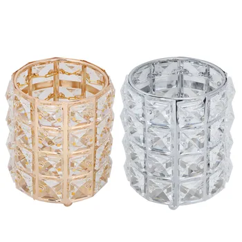 

New And High Quality Crystal Pen Holder Makeup Brushes Storage Bucket Desktop Decor Organizer Great To Hold Makeup