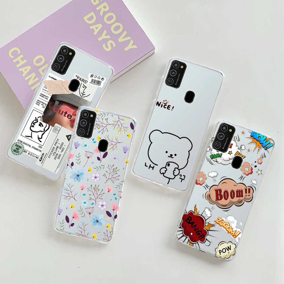 Per Samsung M31 Casi 6.4 "Chiaro Caso Molle Del Silicone Tpu Per Samsung Galaxy M31 M 31 Sm-M315 Cover Posteriore Del Telefono Paraurti Funda Casi