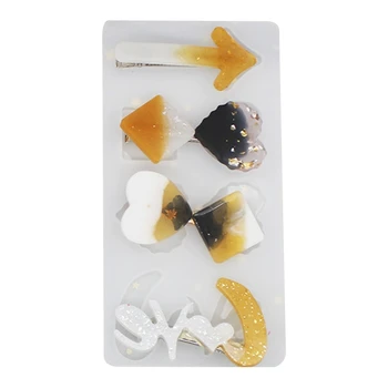 

DIY Crafts Hair Pin Casting Silicone Mould Jewelry Charm Barrette Hair Clip Making Tool Crystal Epoxy Resin Mold