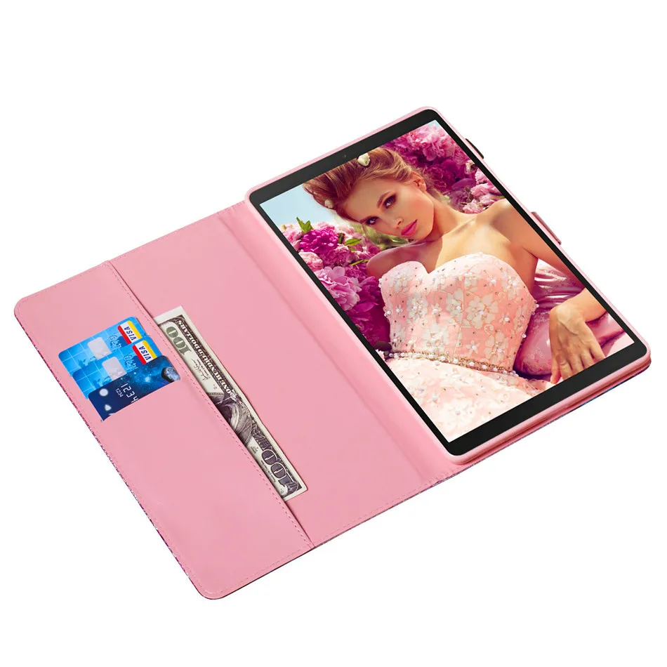 Чехол для Samsung Galaxy Tab A 10,1 T510 T515 SM-T510, чехол для планшета, красочные пляжные чехлы с подставкой+ пленка+ стилус