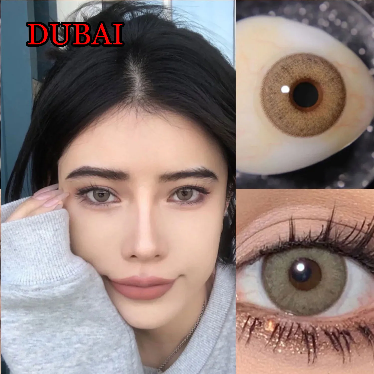 

14.20mm Eye Contact Lenses 1 Year Use Women Eye-wear Soft Glasses with Prescription линзы для глаз цветные Dubai Brown