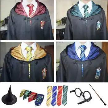 

BESTRobe Cape Suit Tie Scarf Wand Harris Glasses Ravenclaw Gryffindor Hufflepuff Slytherin Harris Cosplay Costumes Party Cosplay
