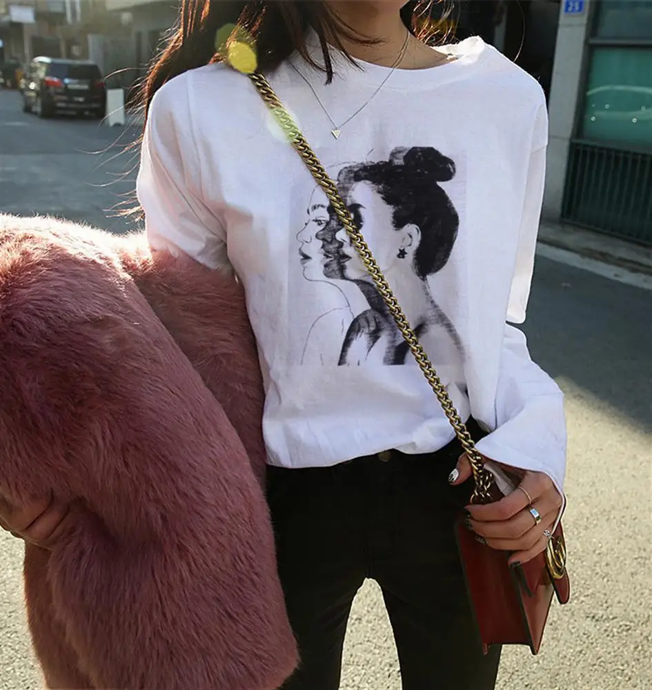 

Cotton Harajuku Aesthetics Tshirt Sexy Pattern Letter Print Short Sleeve Tops & Tees Fashion Casual Couple TShirt Women's Top