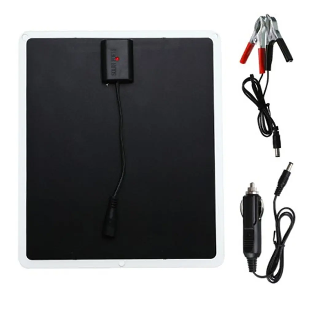 20 Вт 12 в моно солнечная панель USB зарядное устройство power Bank для мобильного телефона Кемпинг зарядное устройство ультра тонкий высокая эффективность - Цвет: Black