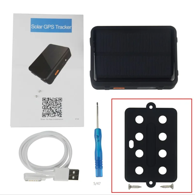 with Plastic holder1 Gps трекер для овец, коровы, скота, лошадей, с RF-V34 солнечной энергии, мощный магнитный gps-трекер, автомобильный локатор, 9000 мАч, долгий режим ожидания - Цвет: with Plastic holder1