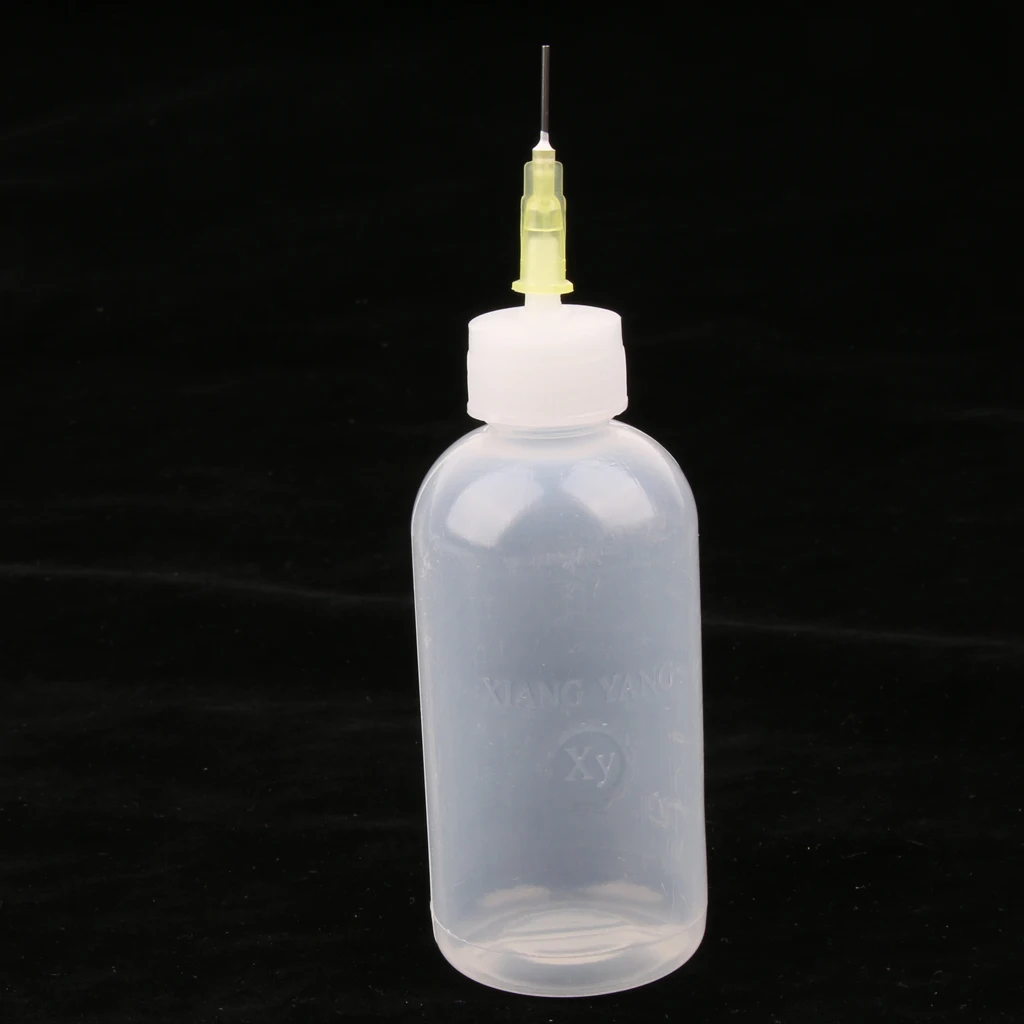 Glue Applicator Bottles Needle Tip Liquid Dropper Filling Bottles 50ml (Clear White Plastic) - 12 Pieces
