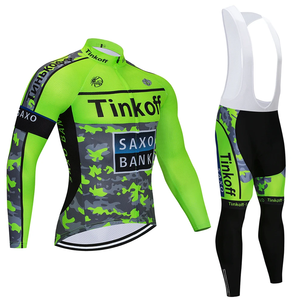 tinkoff велосипедная майка 9D, комплект с нагрудником, MTB униформа, дышащая велосипедная одежда, быстросохнущая велосипедная одежда, мужская длинная одежда для велоспорта - Цвет: 2