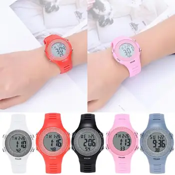 

Women Sports Electronic Leather Watch ABS Shell Stainless Steel Buckle Cover PU Strap Waterproof Casual Digital Wristwatch