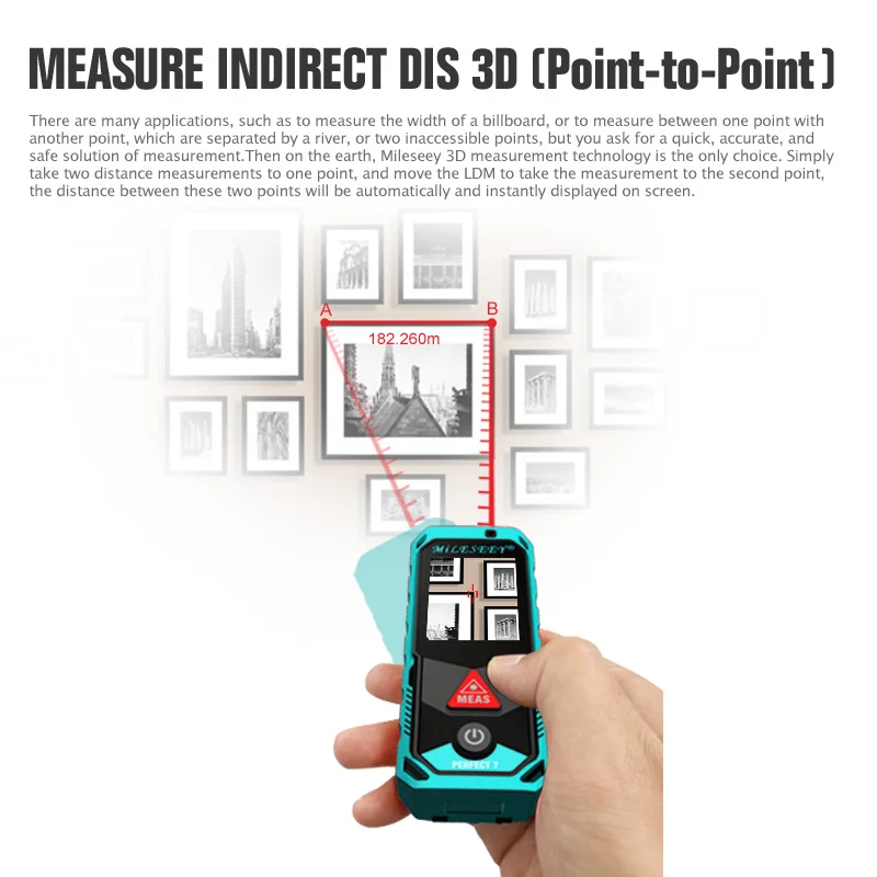 P7/T7 Bluetooth Laser Distance meter Rangefinder with Rotary Touch Screen Rechargerable Measure indirect distance/angle/area P7/T7 Bluetooth Laser Distance meter Rangefinder with Rotary Touch Screen Rechargerable Measure indirect distance/angle/area