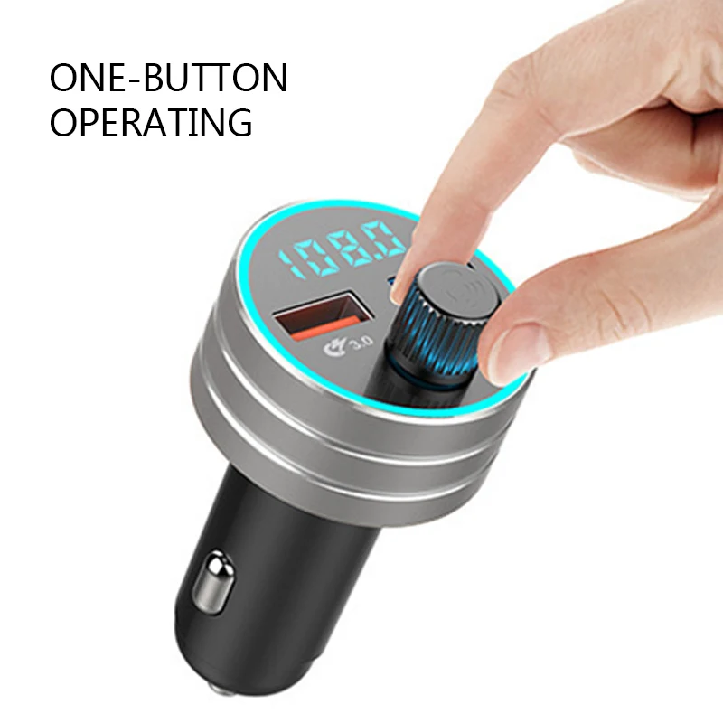 Автомобильный Bluetooth 5,0, fm-передатчик, беспроводной, громкая связь, аудио приемник, авто MP3 плеер, двойной USB QC3.0, быстрая зарядка