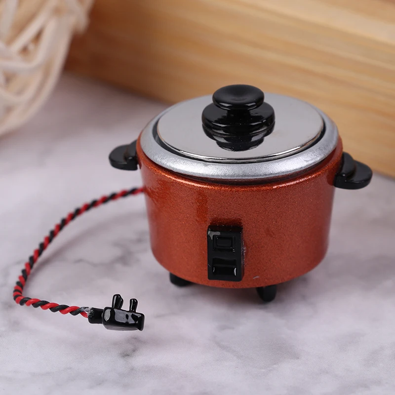 1pc New DIY Miniature White Black Rice Cooker Kitchen Accessories Decoration Craft For 1:12 Dollhouse Accessory Kids Toys 8