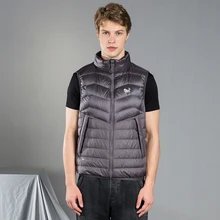 Новинка, мужская 90% белая утка пуховой жилет ультра светильник без рукавов куртка матовая ткань жилет Для мужчин верхняя одежда для детей на весну и зиму Куртка из искусственной кожи PU