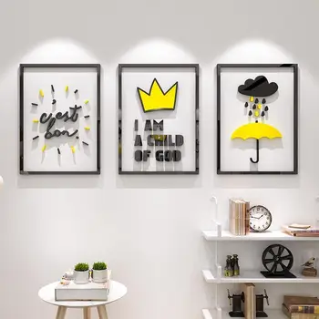 

3Pcs/set 3D Painting Wall Stickers Decorative Cartoon Wall Decals For Sofa Background Wallpaper Frame Decor Stickers For Wall