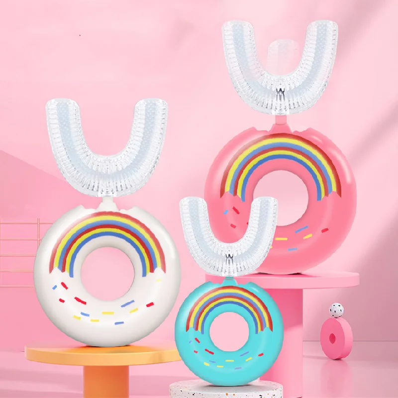 U-shaped Toothbrush Children Doughnut Manual Kids Silicon Safety Teeth Tooth Brush Cartoon Pattern | Красота и здоровье
